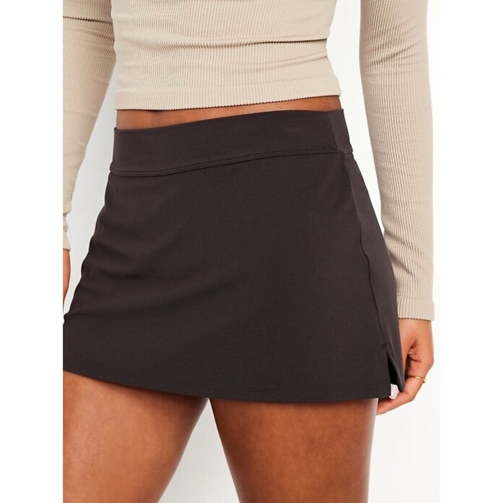 Old Navy Active StudioSmooth Mid-Rise Go-Dry 2-in-1 Mini Skort Skirt Brown XL